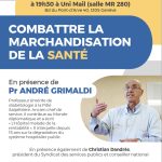 «Combattre la marchandisation de la santé», Pr André Grimaldi - Conférence Uni Mail (MR 280), 19h30, Genève