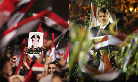 Manifestation pro-Morsi, avec photo de Al-Sissi