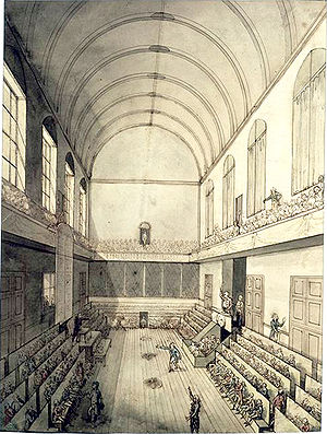 La salle du Manège des Tuileries où s'est réunie la Convention nationale jusqu'en 1793