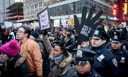 Anti-police violence protest, New York, America - 13 Dec 2014