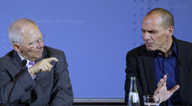 Wolfgang Schäuble et Yanis Vanoufakis