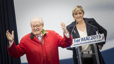 Jean Marie Le Pen et Marie Le Pen, le 1er mai 2015