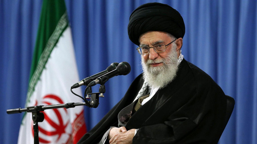 Ayatollah Ali Khamenei, le 9 avril 2015 à Téhéran