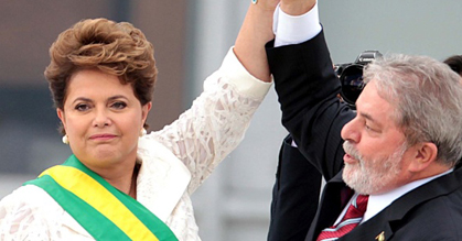 Dilma Rousseff et Lula qui l'avait choisie