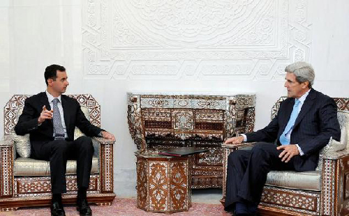 Bachar el-Assad et John Kerry