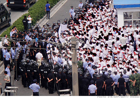 Grève en juin 2010 dans une fabrique dans la province de Jiangsu