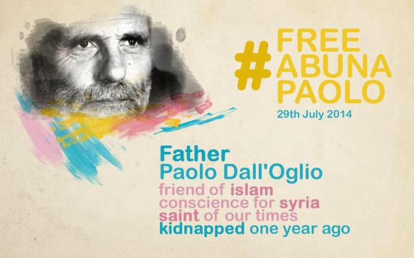 Rassemblement de solidarité avec le Père Paolo Dall'Oglio et tous les détenu.e.s de Syrie. Lausanne, jeudi 7 août, place de la Riponne, 17h30