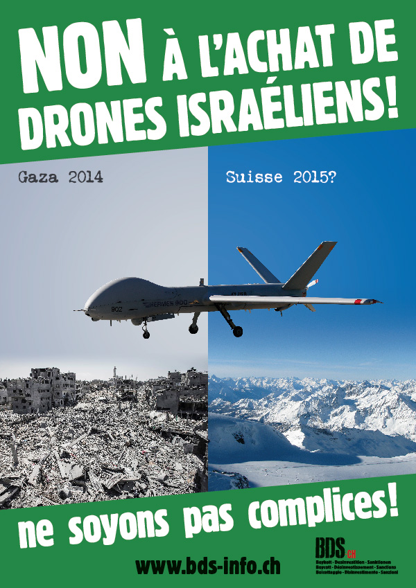 BDS-Campagne. Conférences-débats avec Mary Dobbing (GB), DRONE WARS, dans différentes villes de Suisse du 12 au 17 octobre. Pourquoi des drones israéliens?